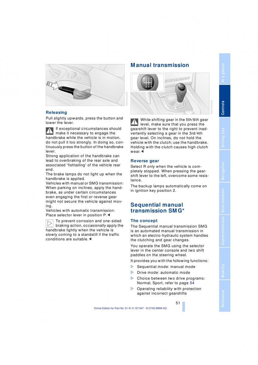 BMW 5 E60 E61 owners manual / page 53