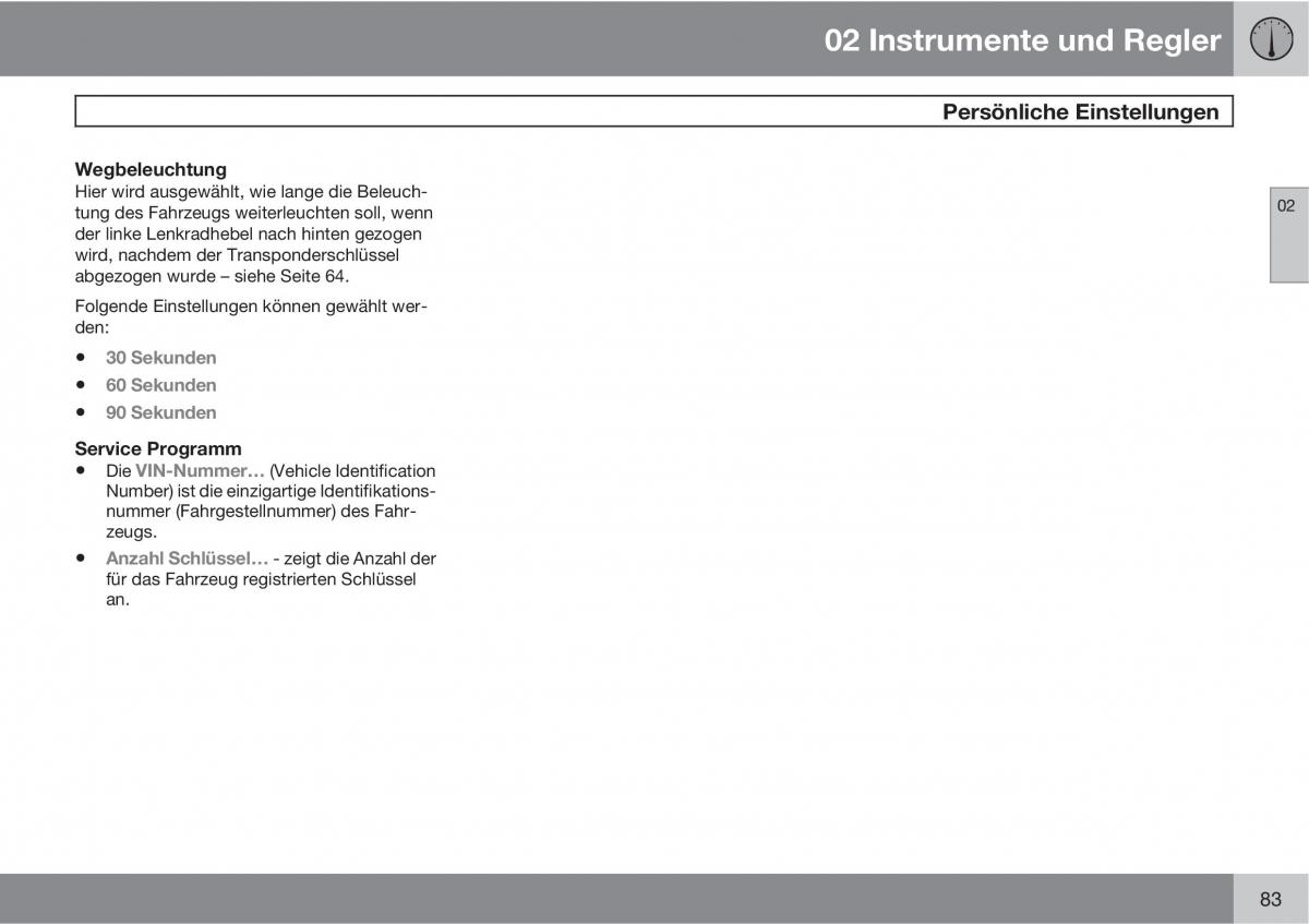 Volvo C70 M II 2 Handbuch / page 85