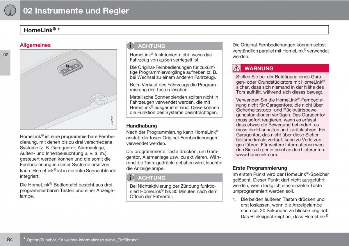 Volvo C70 M II 2 Handbuch / page 86