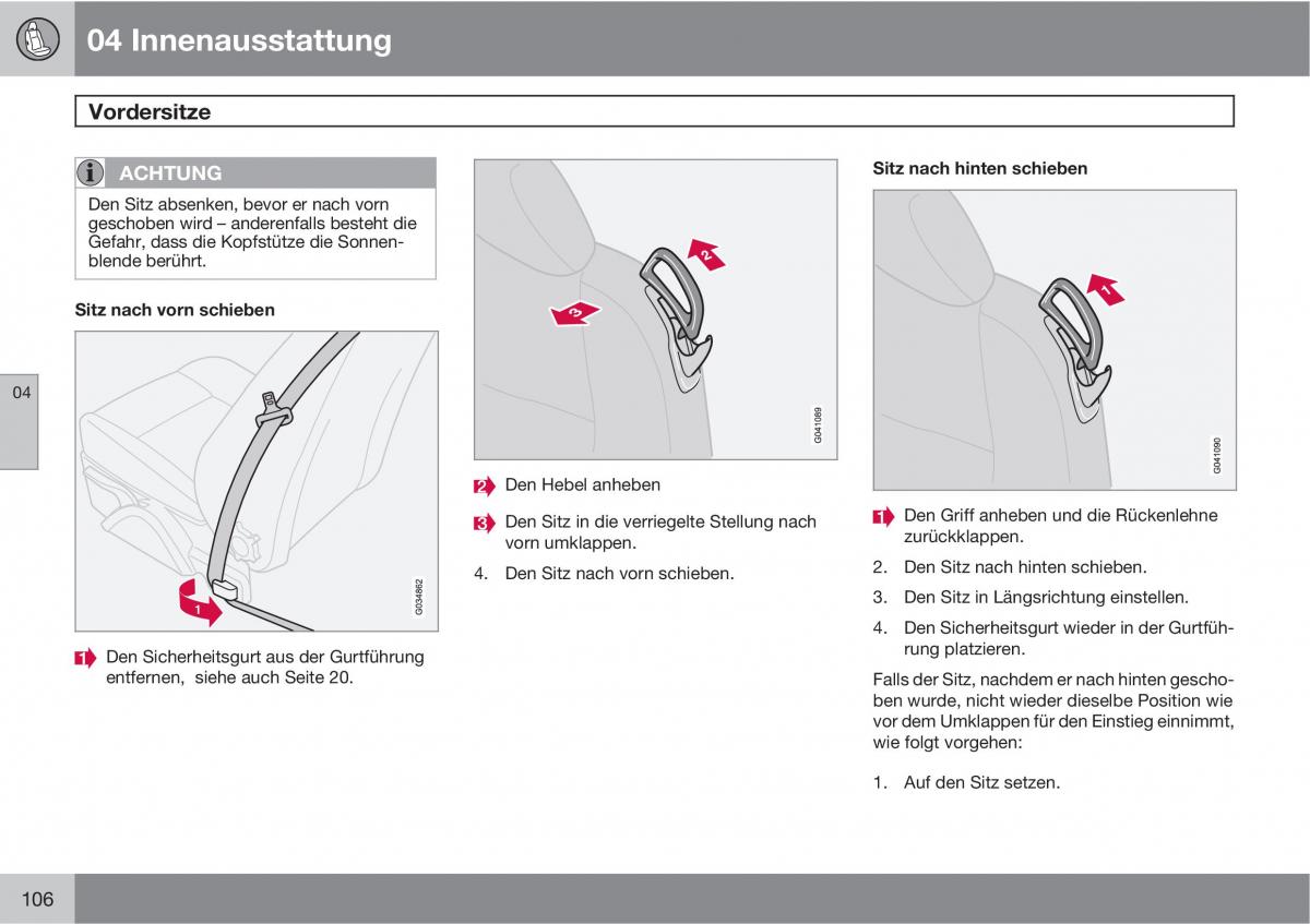 Volvo C70 M II 2 Handbuch / page 108