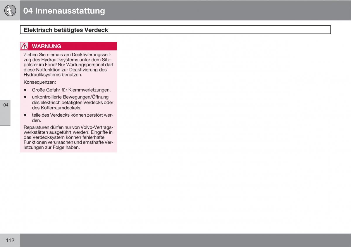 Volvo C70 M II 2 Handbuch / page 114