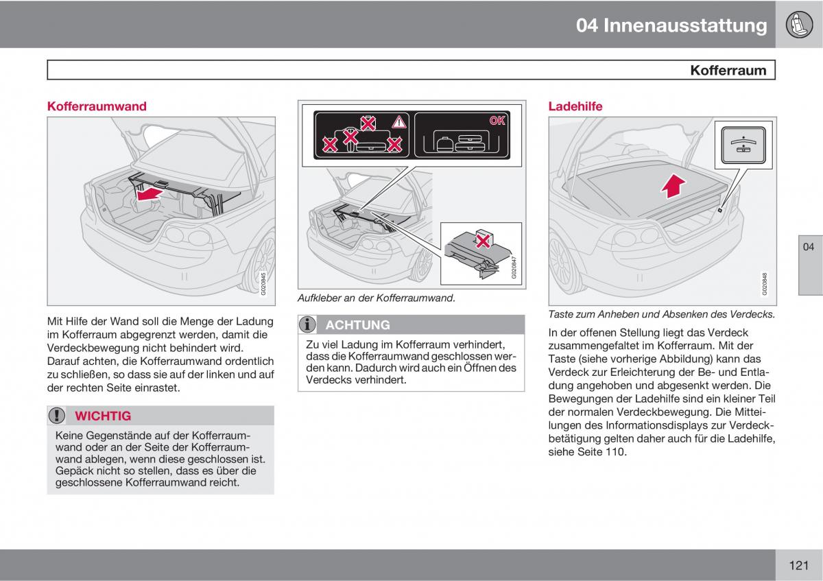 Volvo C70 M II 2 Handbuch / page 123