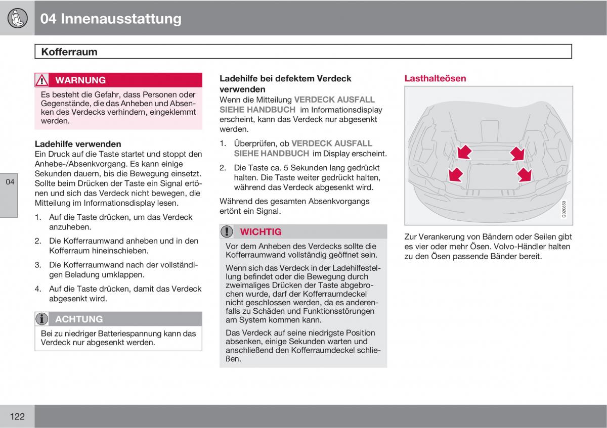 Volvo C70 M II 2 Handbuch / page 124