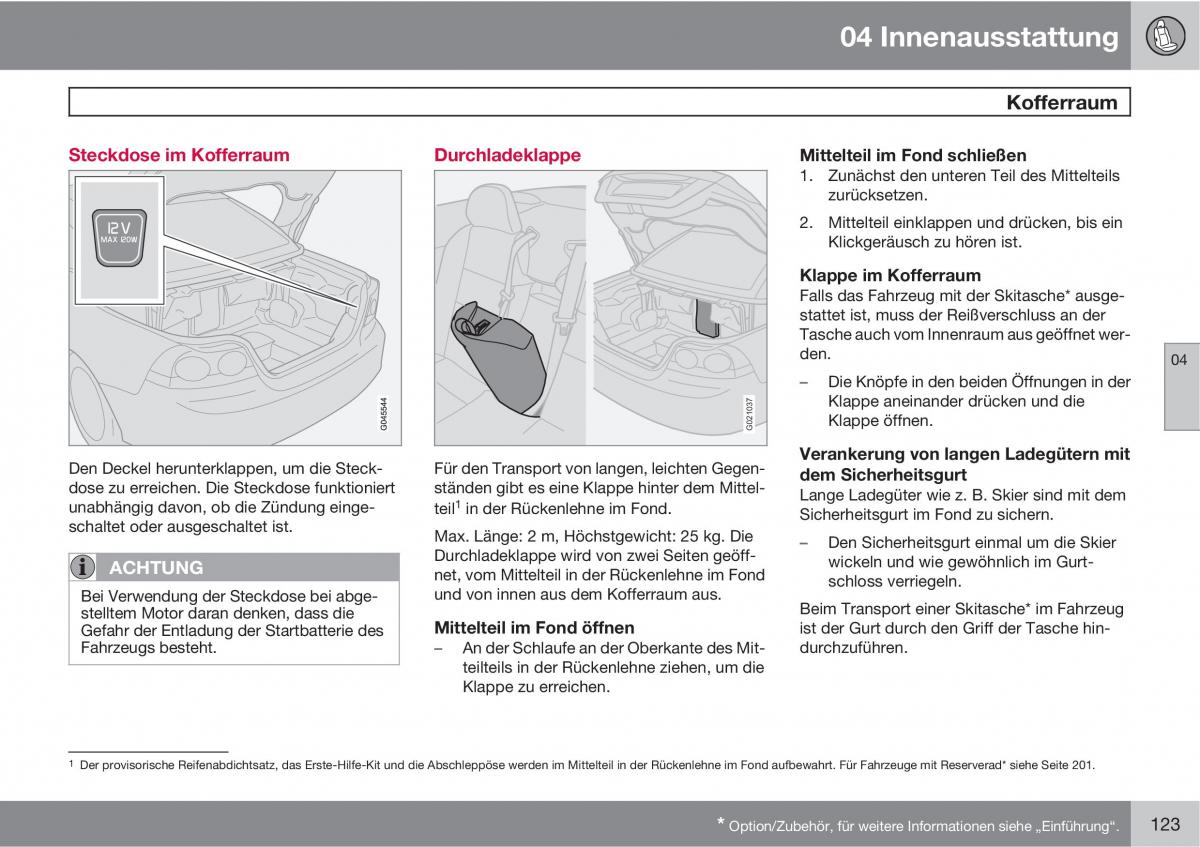 Volvo C70 M II 2 Handbuch / page 125