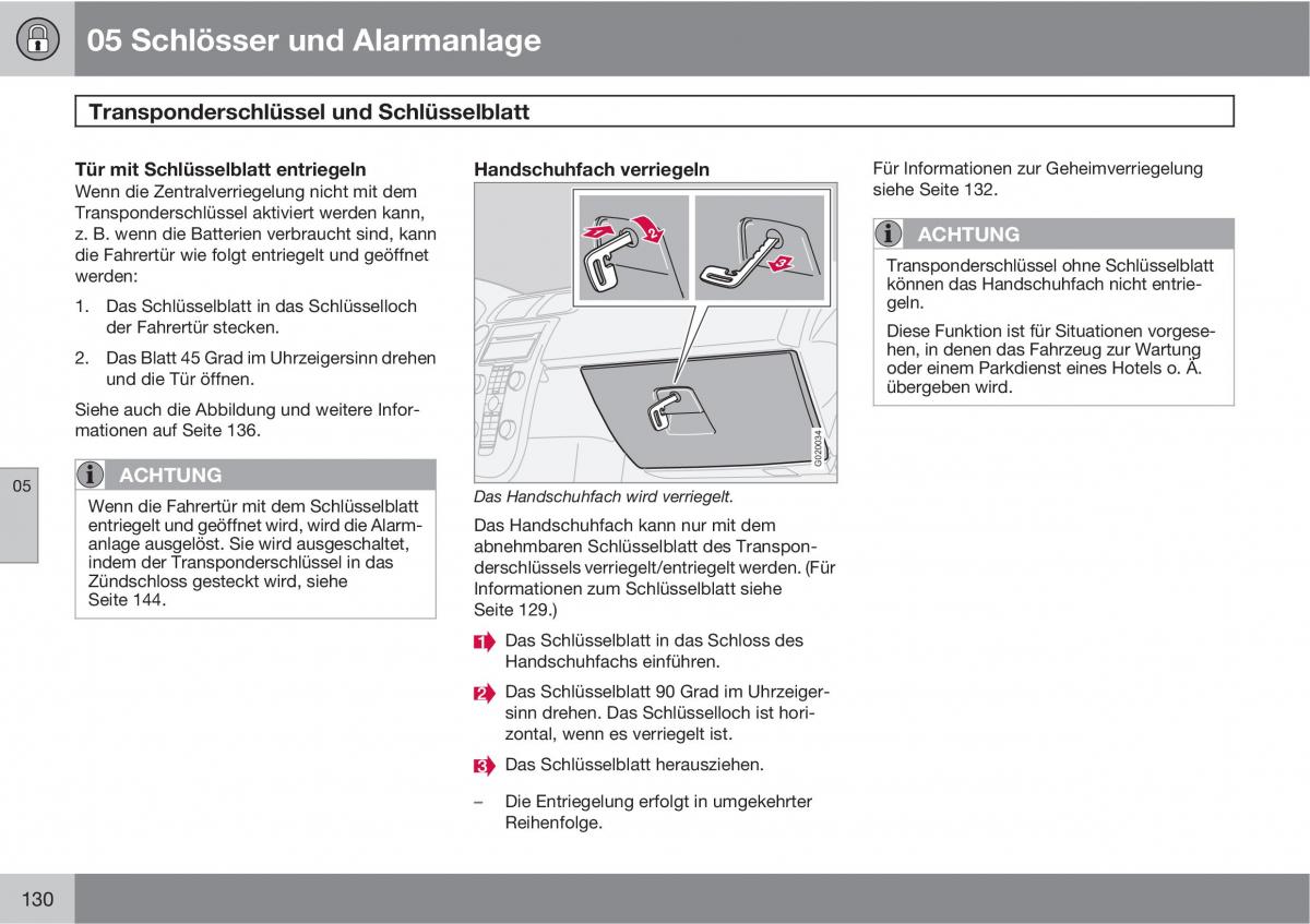 Volvo C70 M II 2 Handbuch / page 132