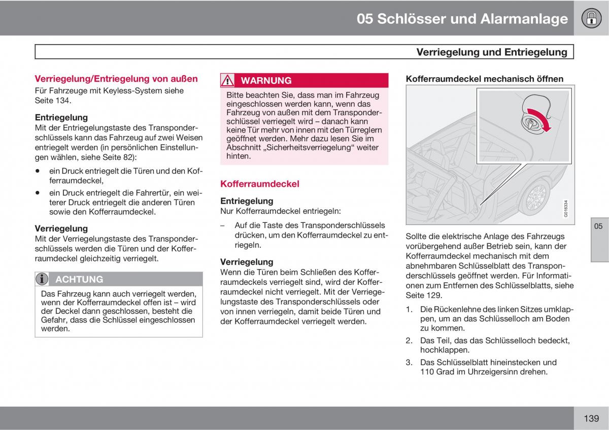 Volvo C70 M II 2 Handbuch / page 141