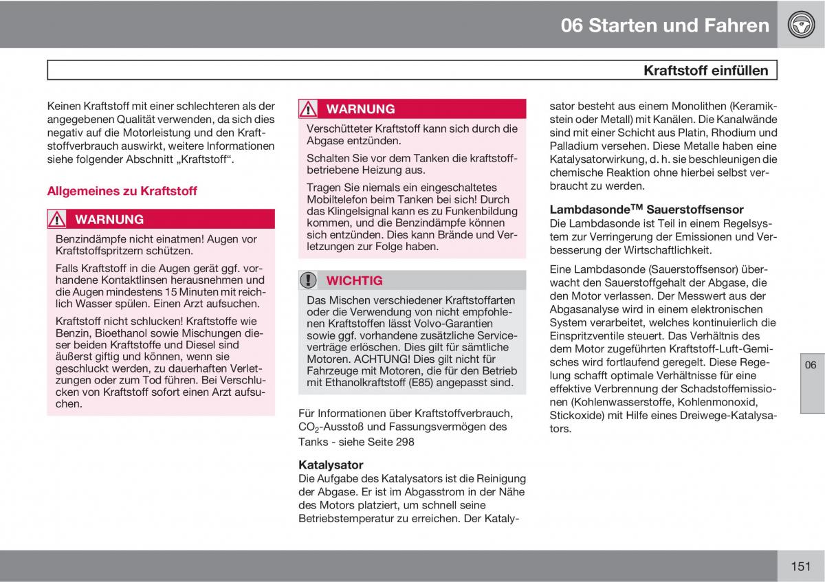 Volvo C70 M II 2 Handbuch / page 153