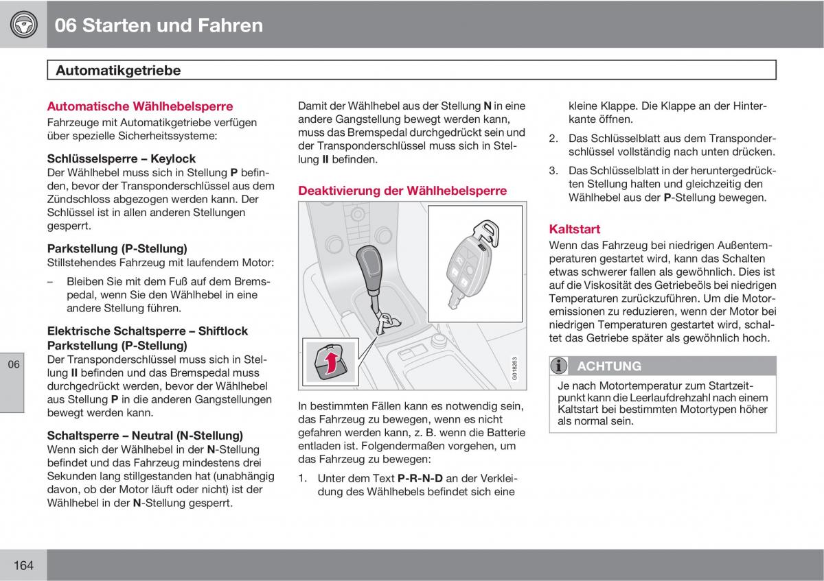 Volvo C70 M II 2 Handbuch / page 166