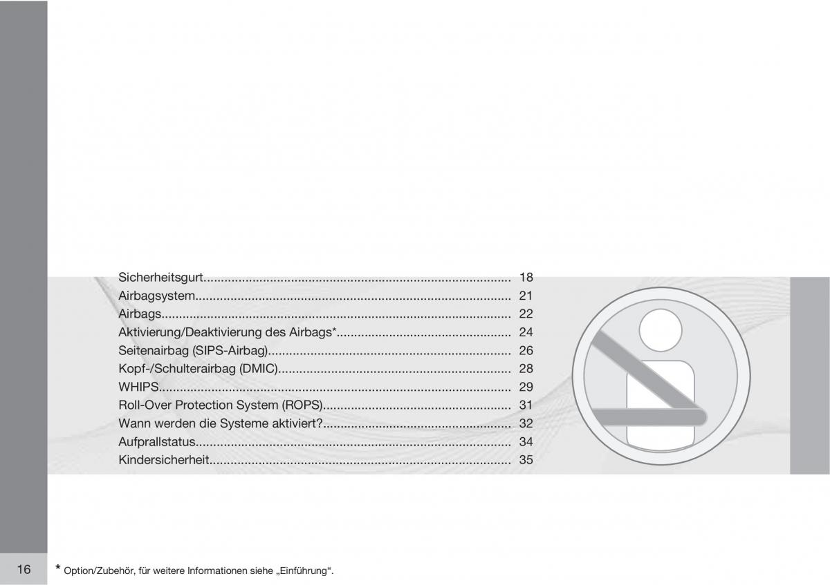 Volvo C70 M II 2 Handbuch / page 18