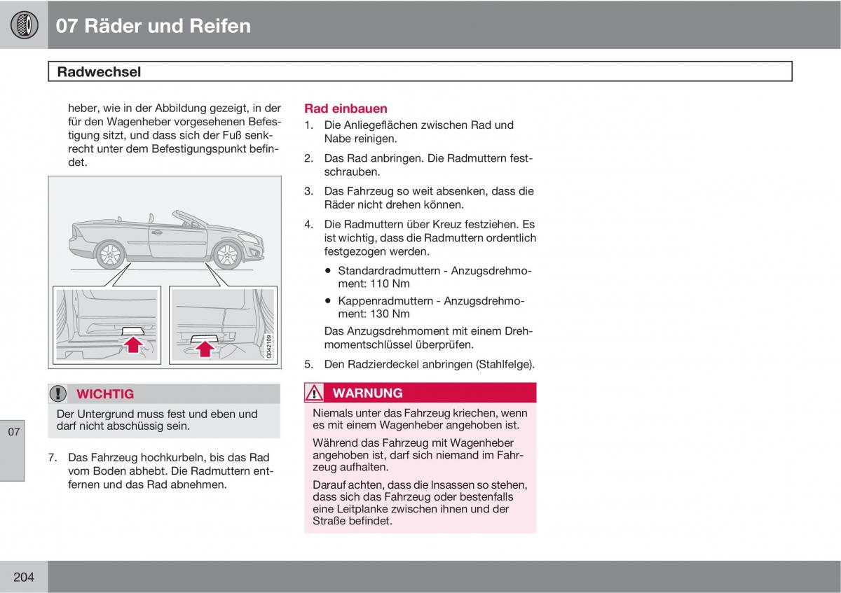 Volvo C70 M II 2 Handbuch / page 206