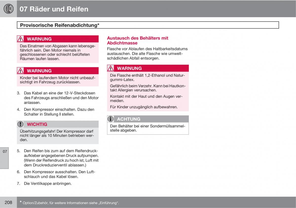 Volvo C70 M II 2 Handbuch / page 210