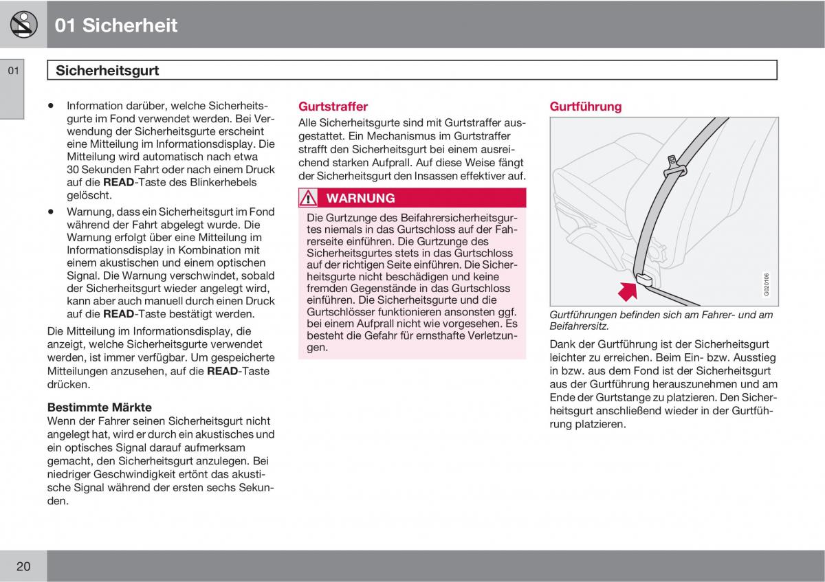 Volvo C70 M II 2 Handbuch / page 22