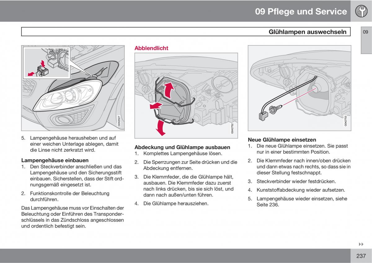 Volvo C70 M II 2 Handbuch / page 239