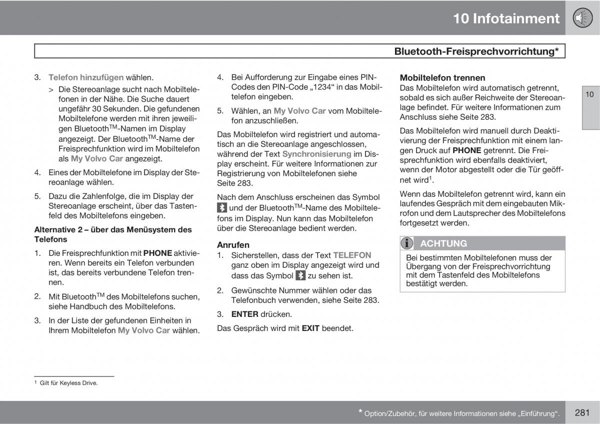 Volvo C70 M II 2 Handbuch / page 283