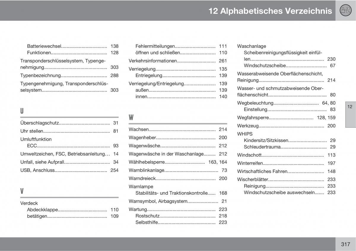 Volvo C70 M II 2 Handbuch / page 319