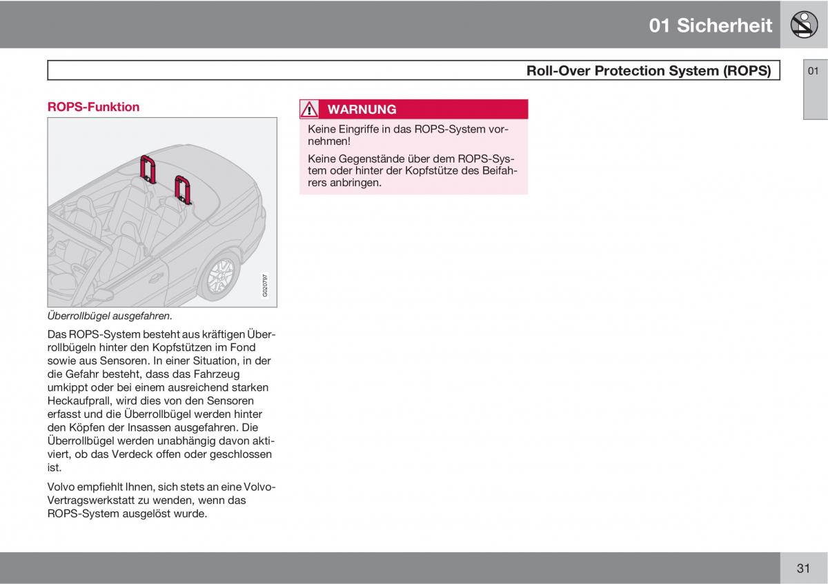 Volvo C70 M II 2 Handbuch / page 33