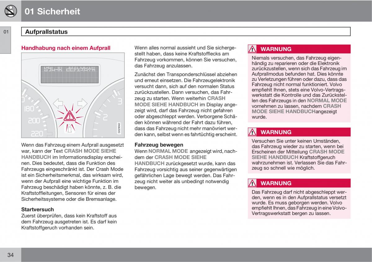 Volvo C70 M II 2 Handbuch / page 36