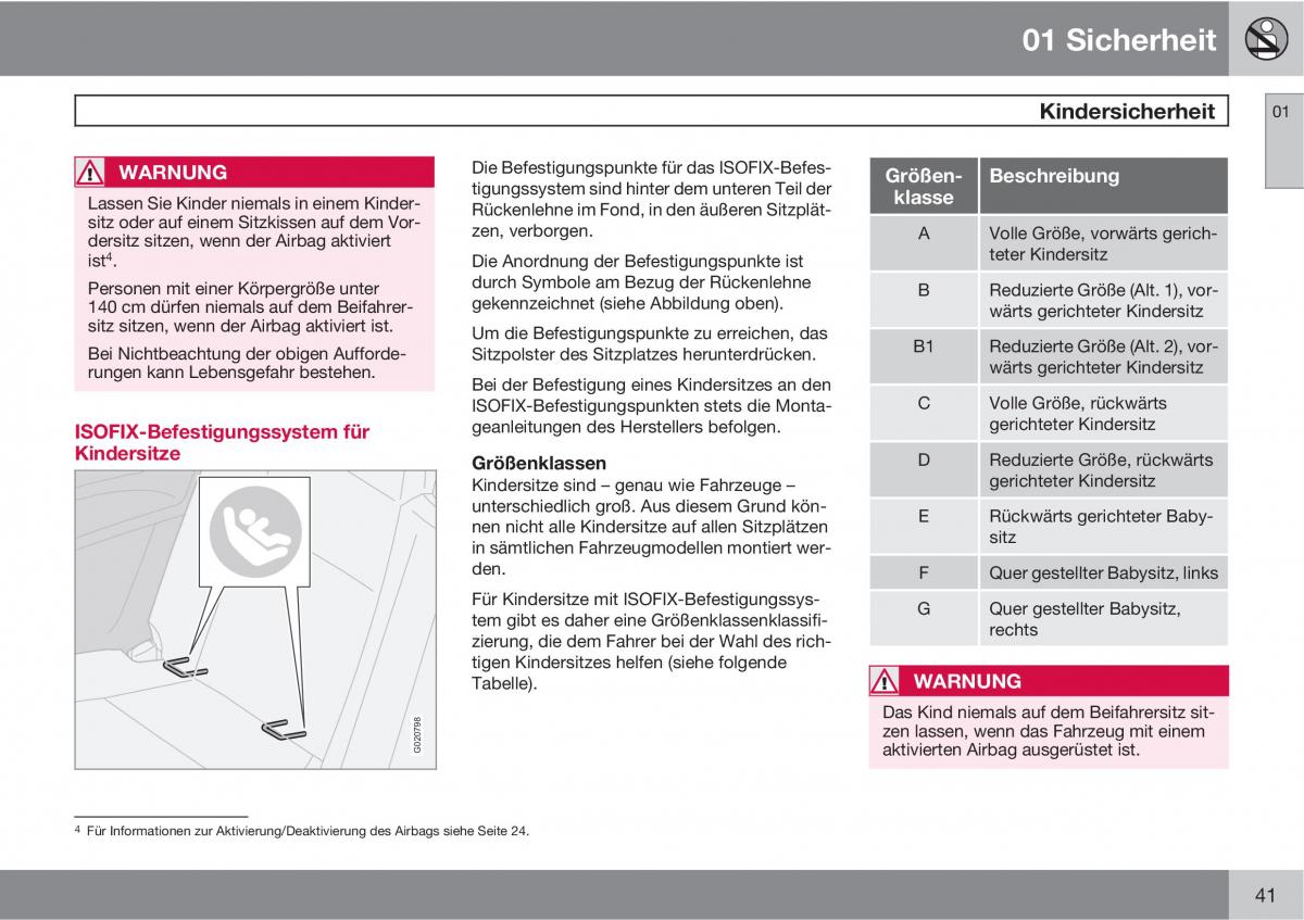 Volvo C70 M II 2 Handbuch / page 43