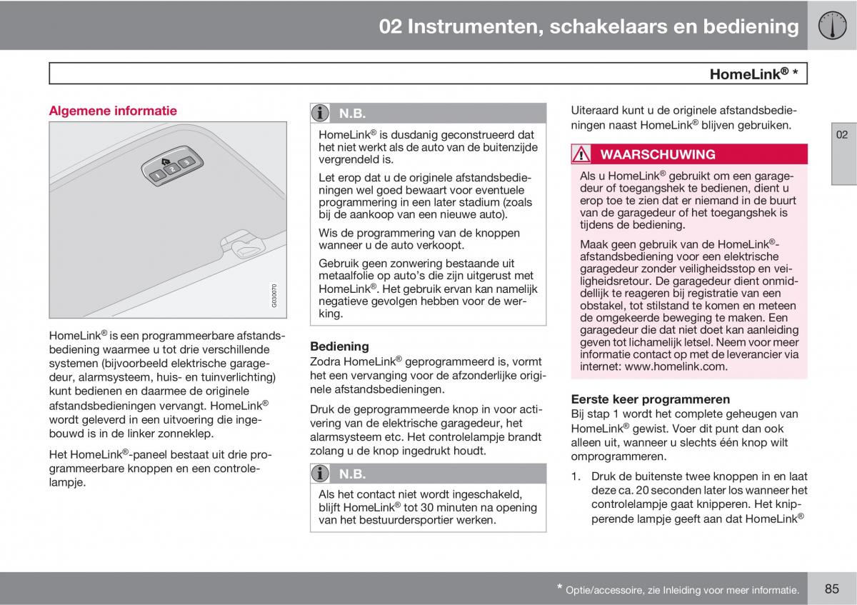 Volvo C70 M II 2 handleiding / page 87