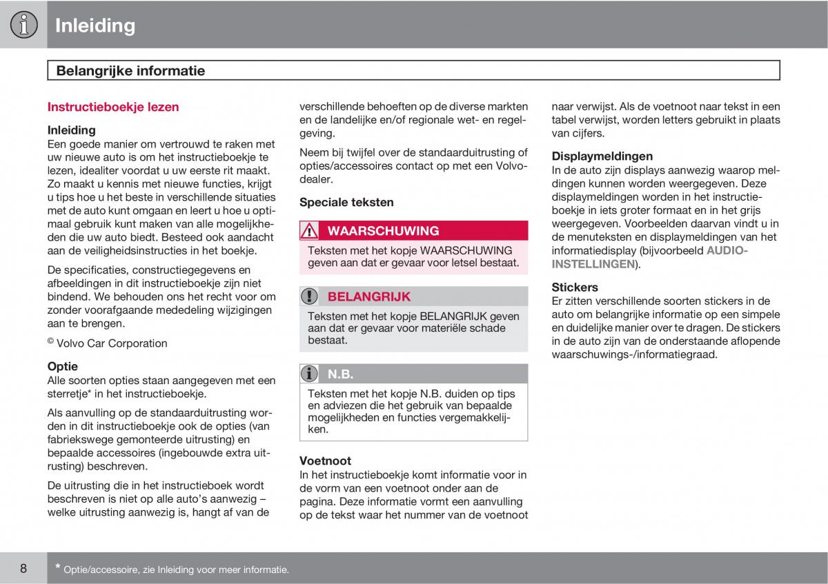 Volvo C70 M II 2 handleiding / page 10