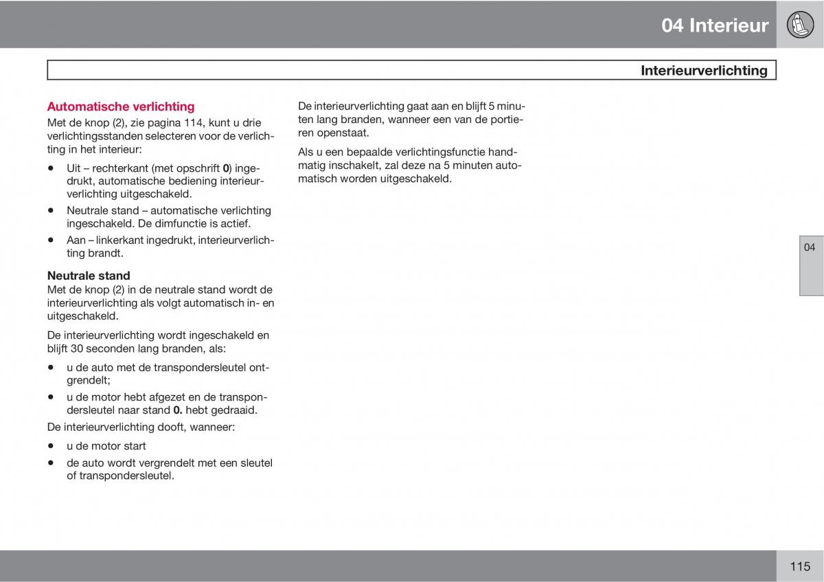 Volvo C70 M II 2 handleiding / page 117