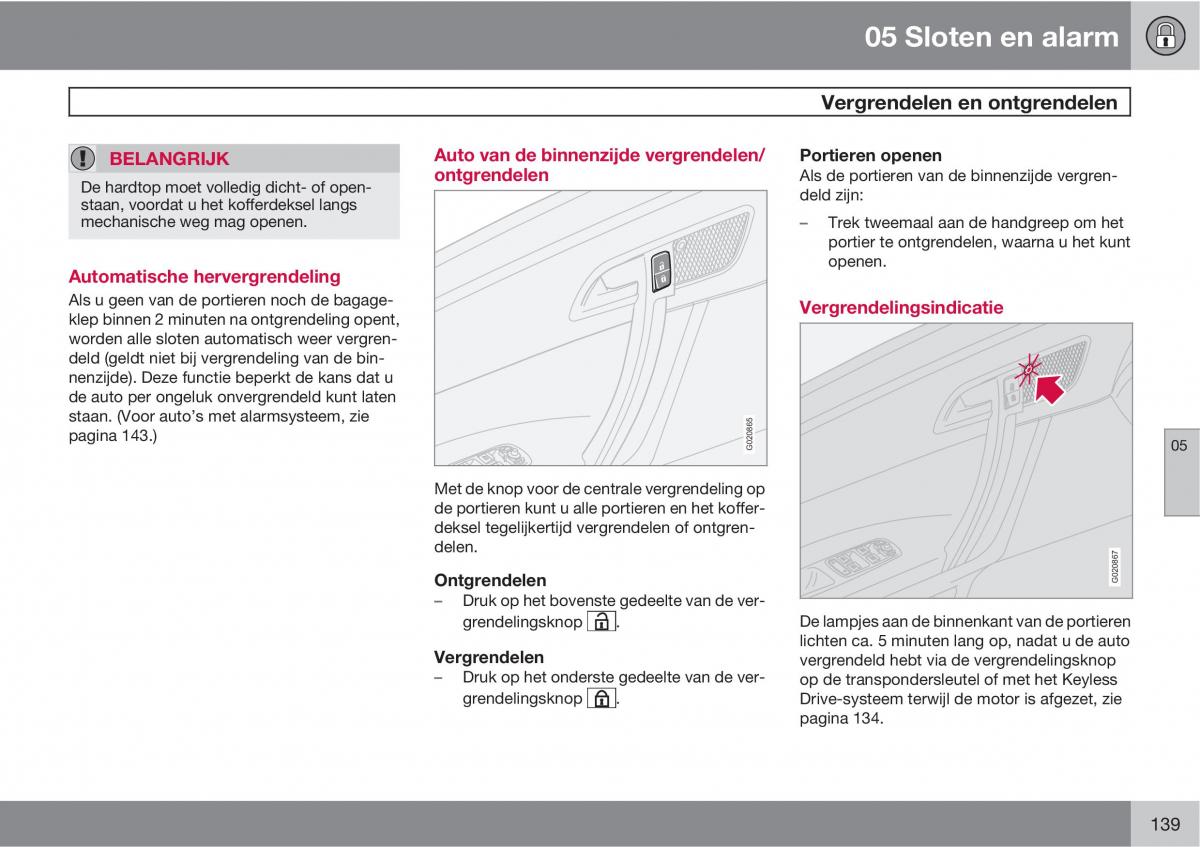 Volvo C70 M II 2 handleiding / page 141