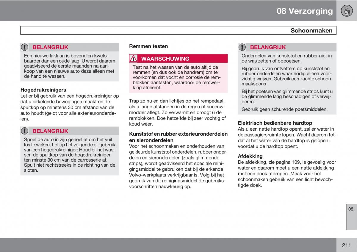 Volvo C70 M II 2 handleiding / page 213