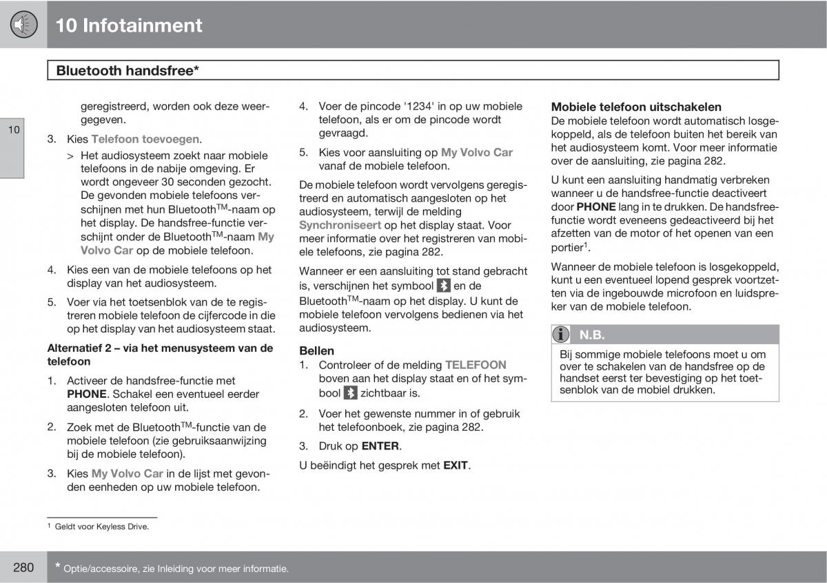 Volvo C70 M II 2 handleiding / page 282