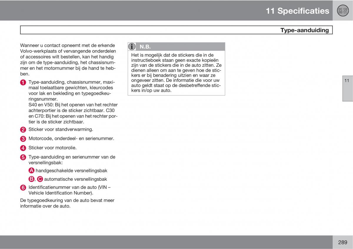 Volvo C70 M II 2 handleiding / page 291