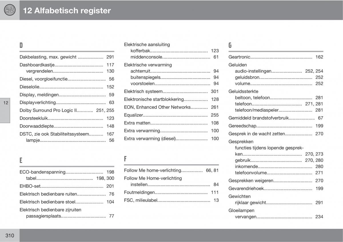 Volvo C70 M II 2 handleiding / page 312