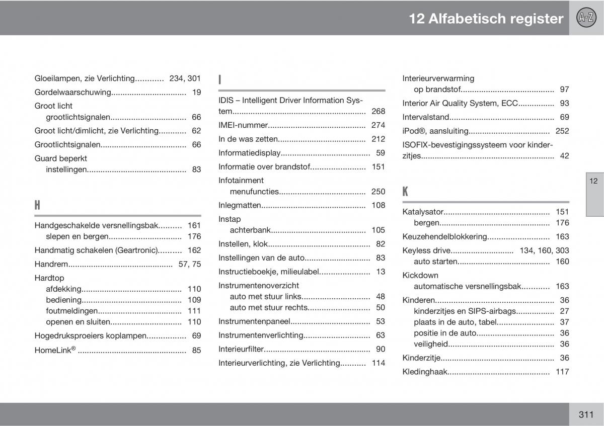 Volvo C70 M II 2 handleiding / page 313