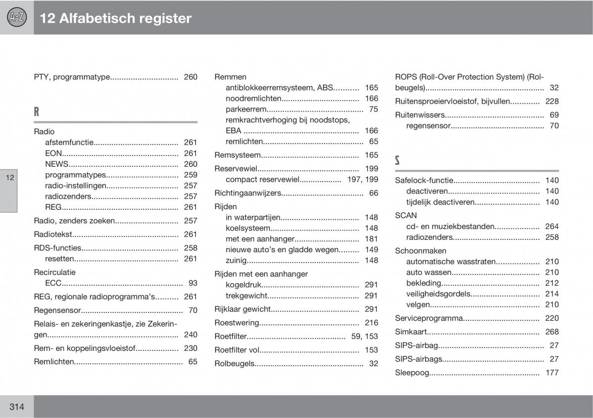 Volvo C70 M II 2 handleiding / page 316