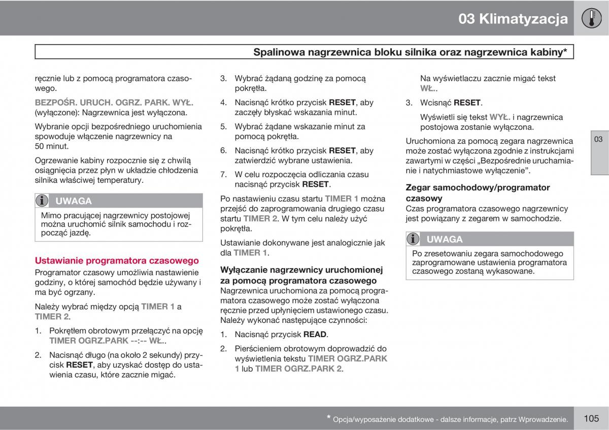 Volvo C70 M II 2 instrukcja obslugi / page 107