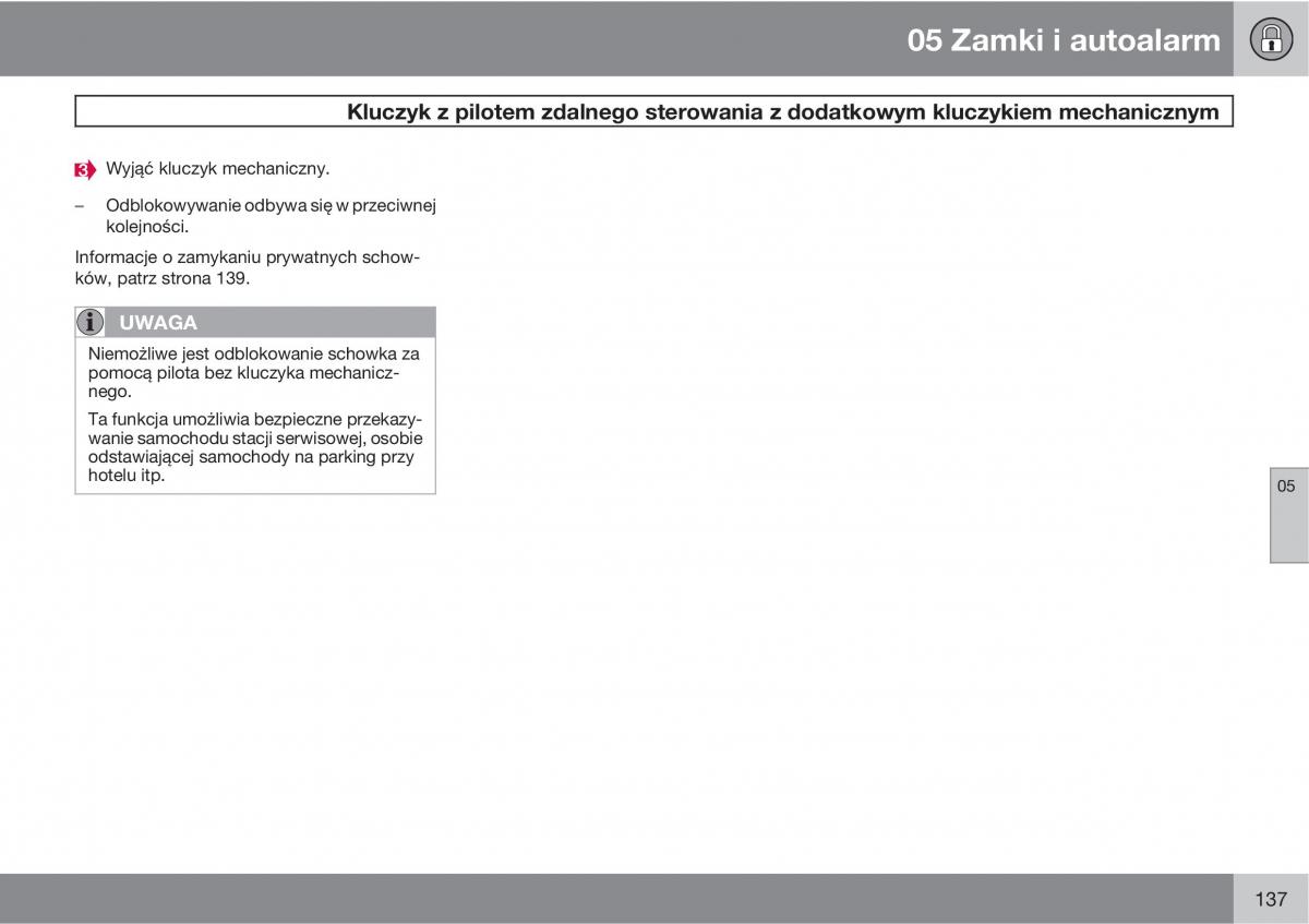 Volvo C70 M II 2 instrukcja obslugi / page 139