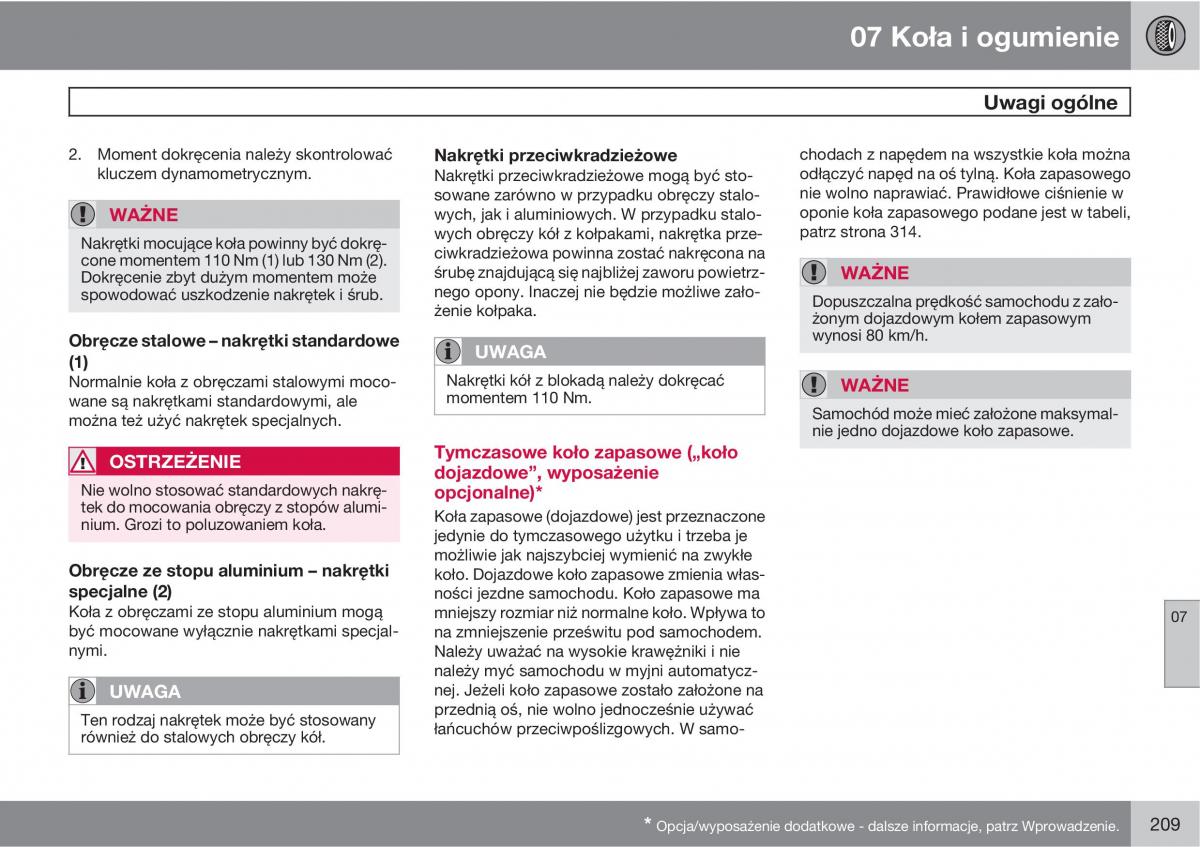 Volvo C70 M II 2 instrukcja obslugi / page 211