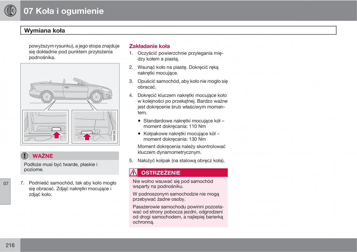 Volvo C70 M II 2 instrukcja obslugi / page 218