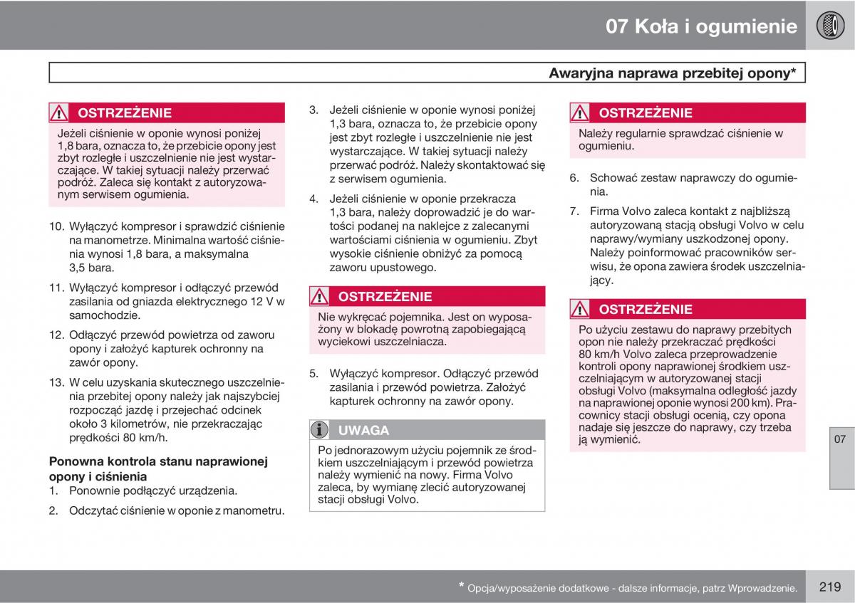 Volvo C70 M II 2 instrukcja obslugi / page 221