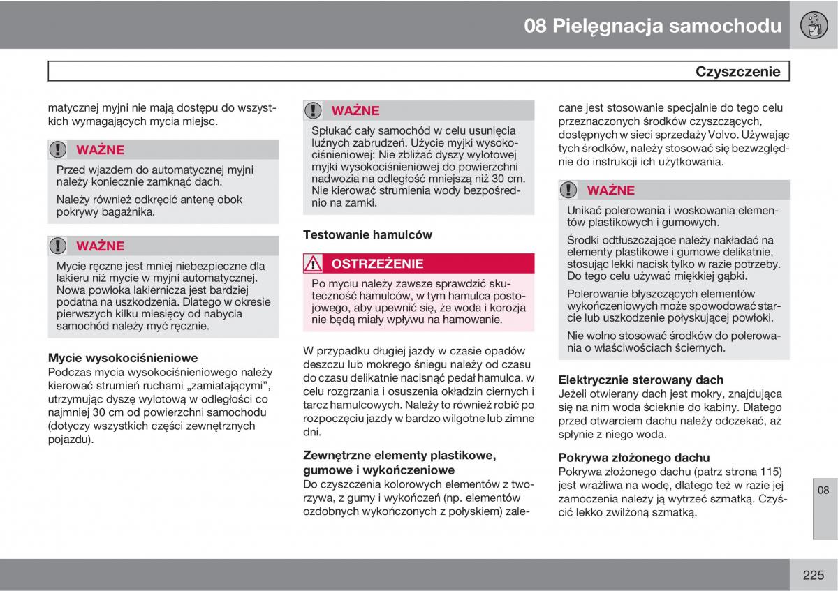 Volvo C70 M II 2 instrukcja obslugi / page 227