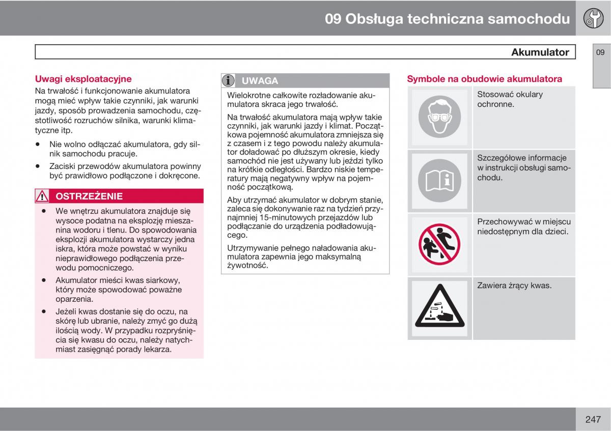 Volvo C70 M II 2 instrukcja obslugi / page 249