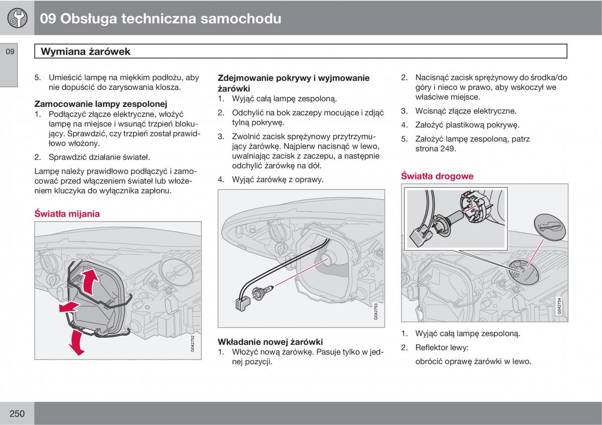 Volvo C70 M II 2 instrukcja obslugi / page 252