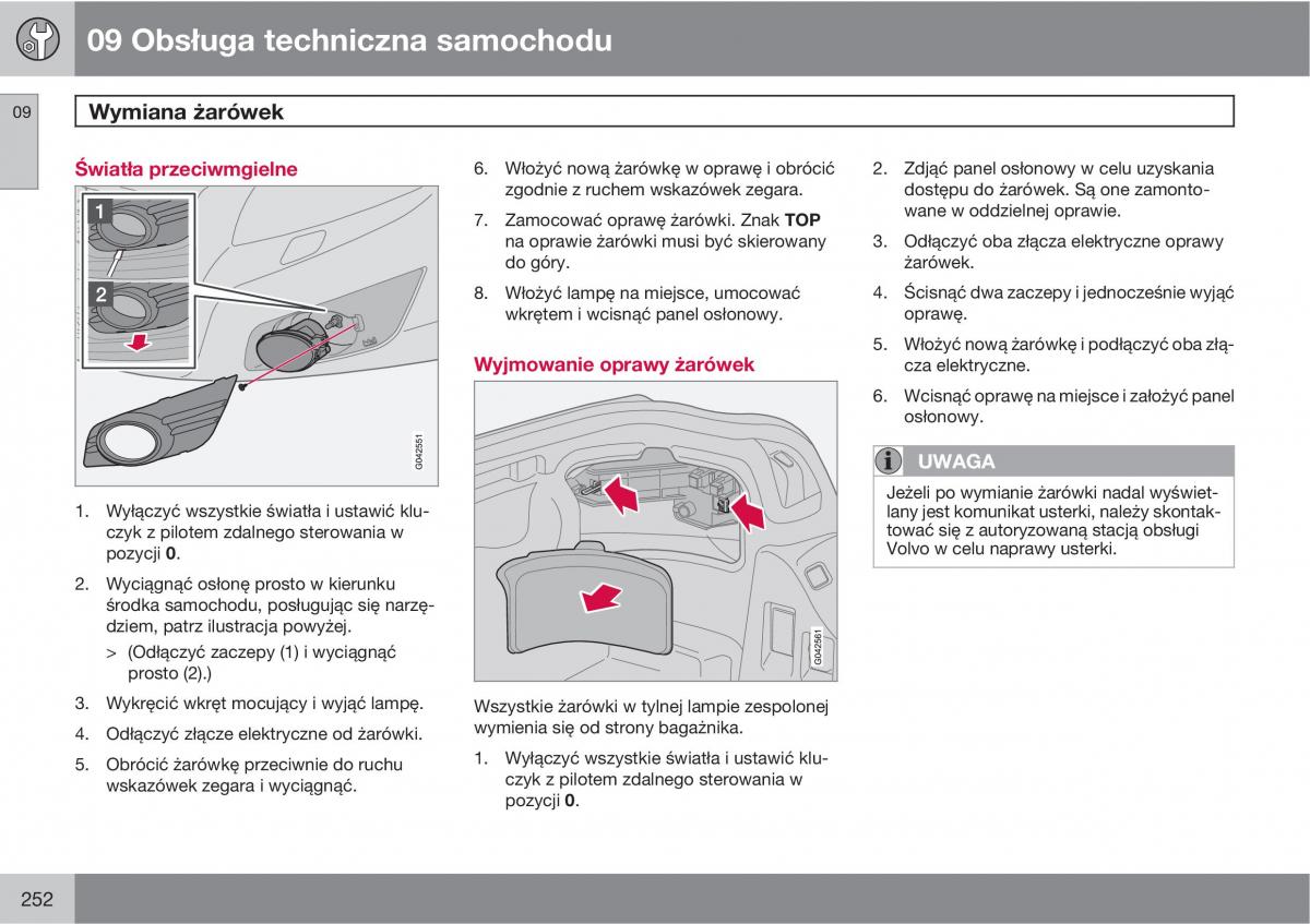 Volvo C70 M II 2 instrukcja obslugi / page 254