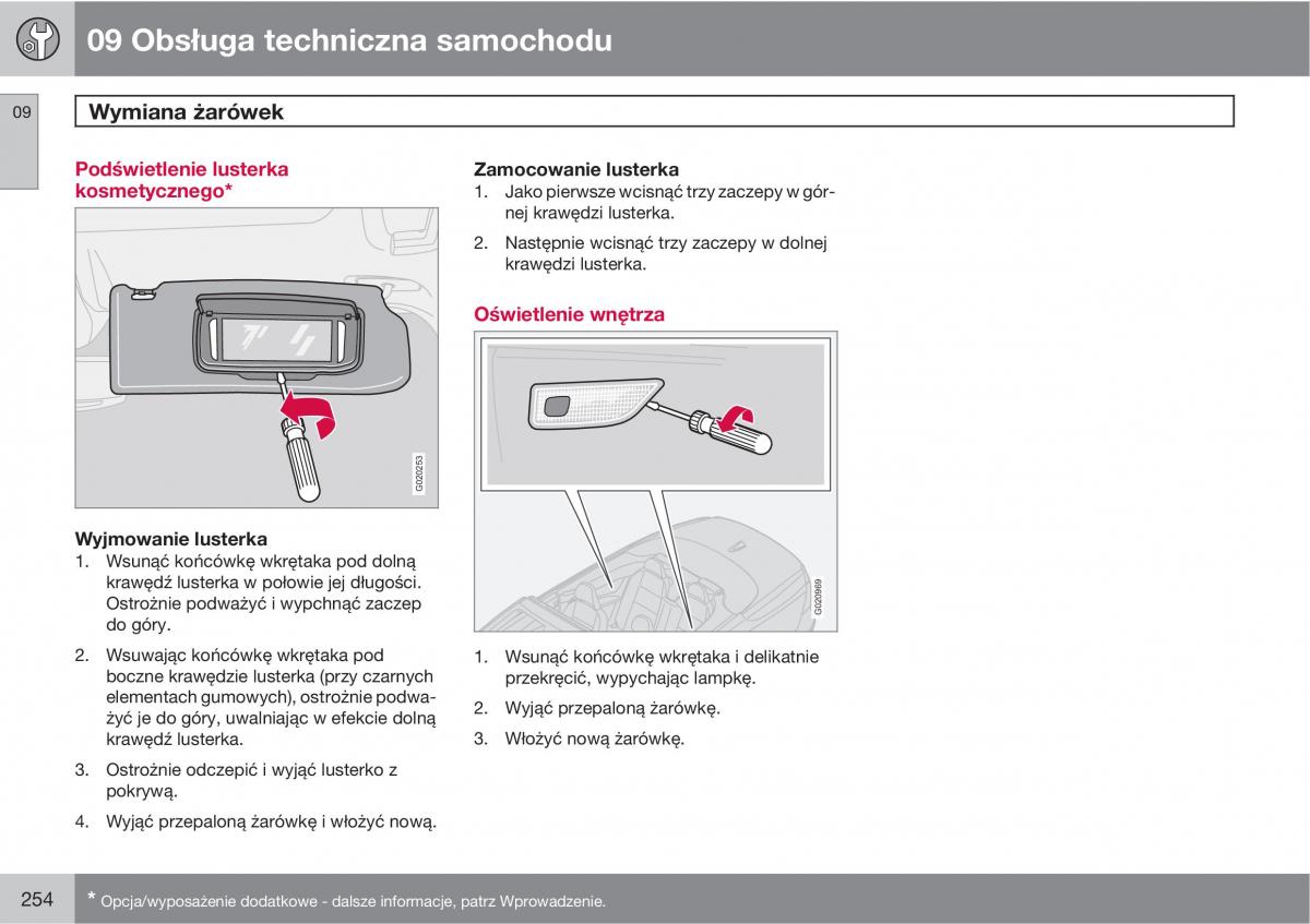 Volvo C70 M II 2 instrukcja obslugi / page 256