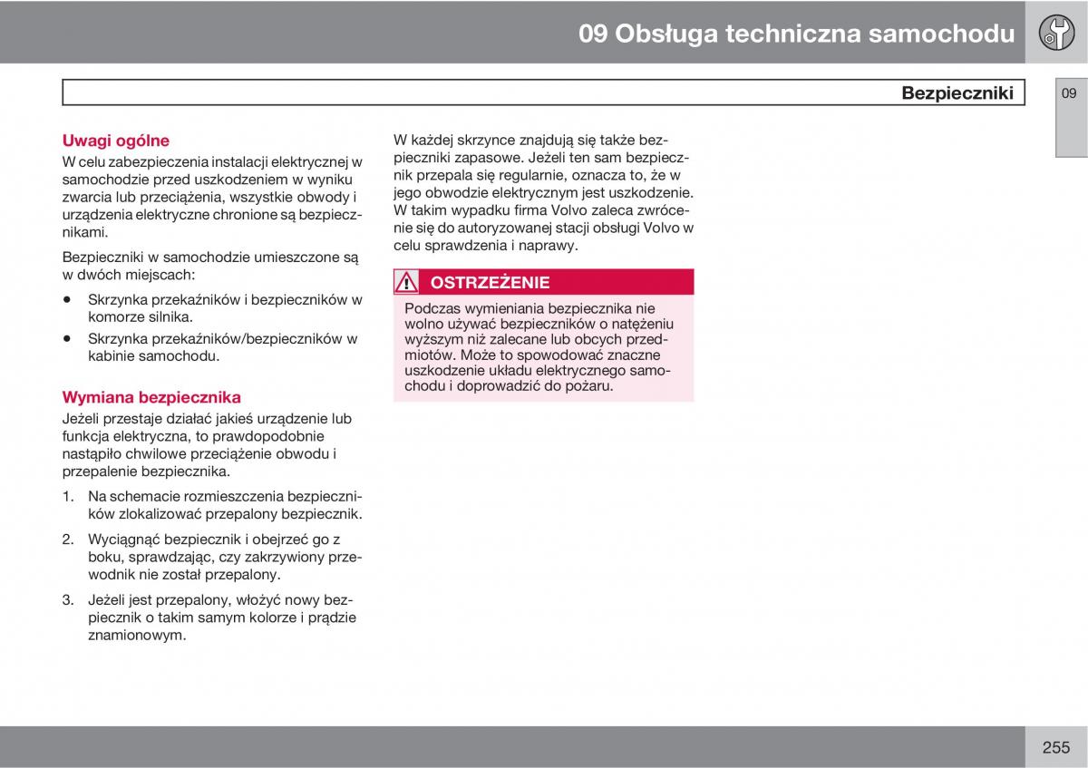 Volvo C70 M II 2 instrukcja obslugi / page 257