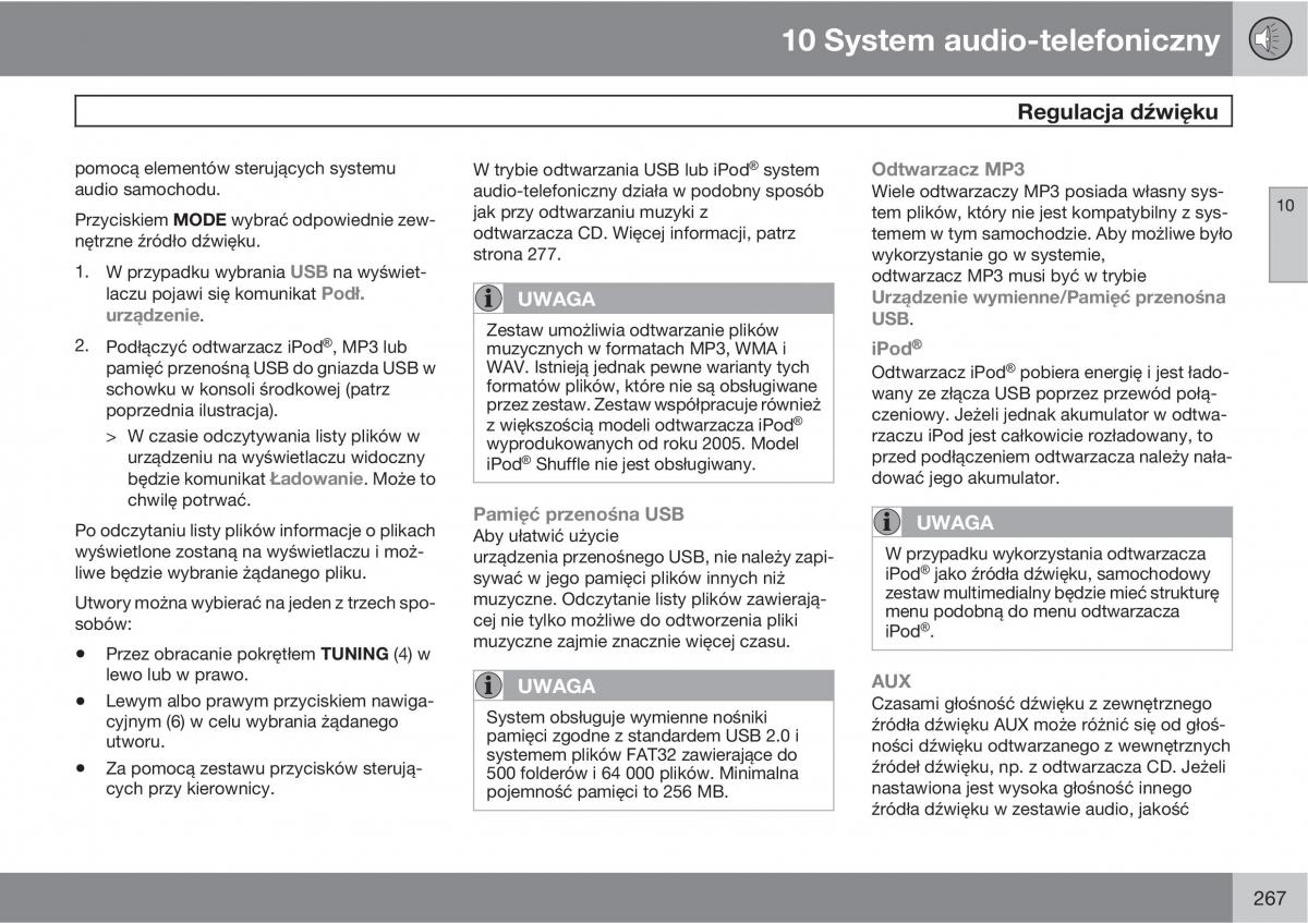 Volvo C70 M II 2 instrukcja obslugi / page 269