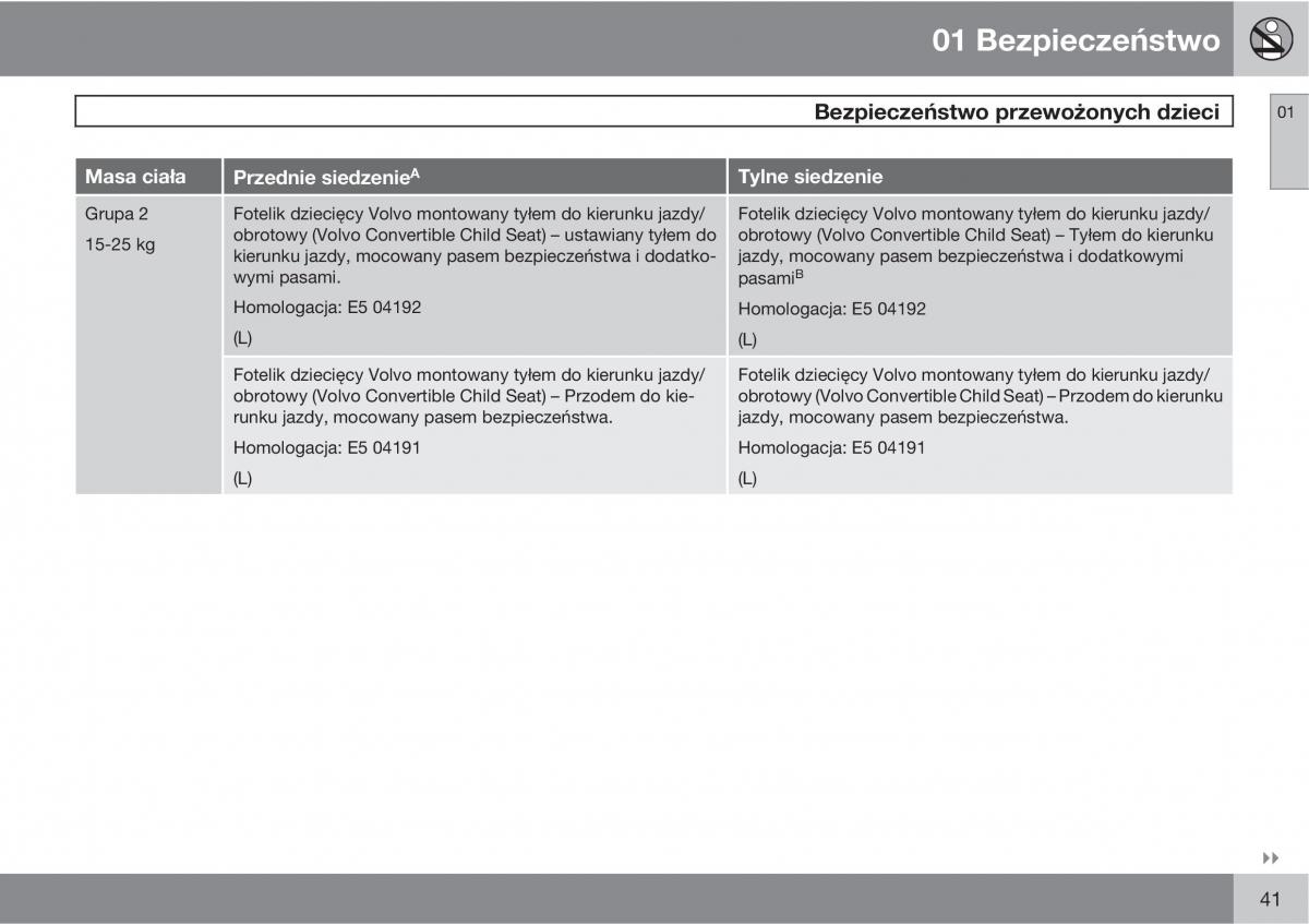 Volvo C70 M II 2 instrukcja obslugi / page 43