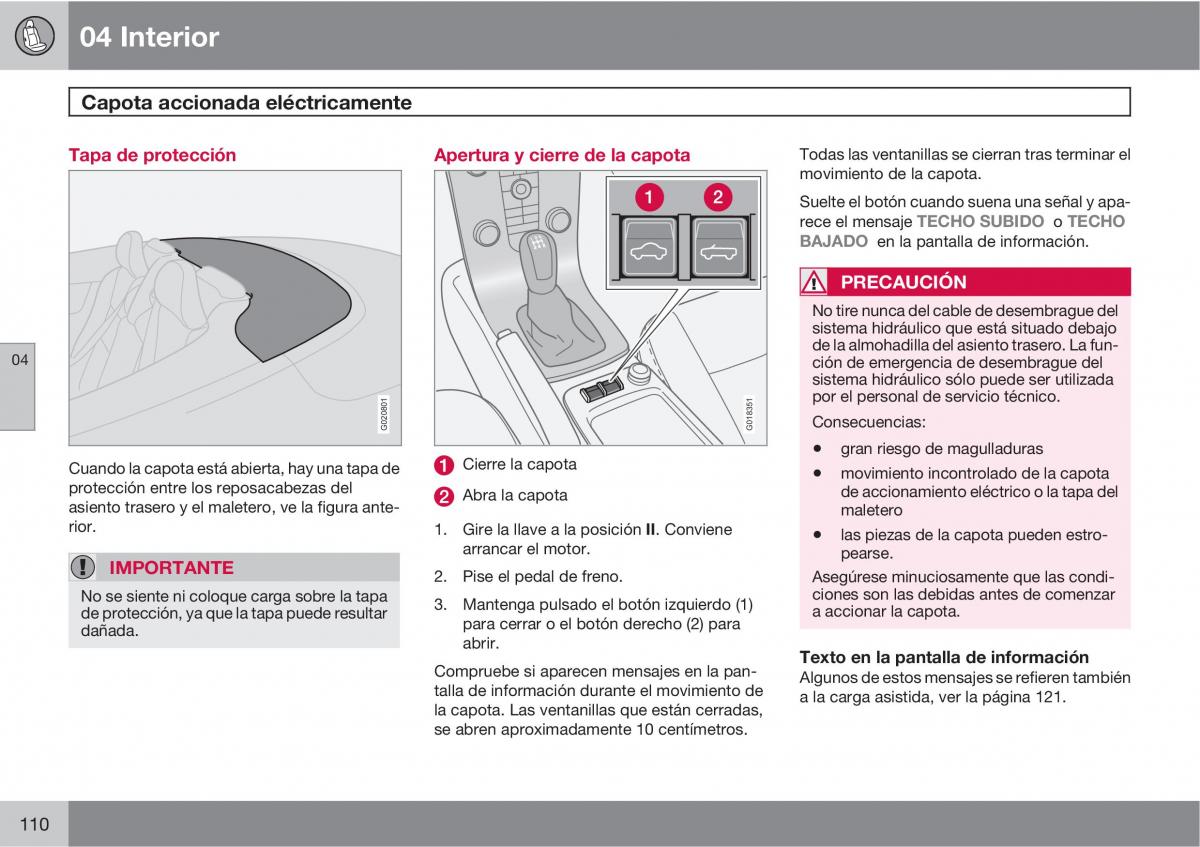 Volvo C70 M II 2 manual del propietario / page 112