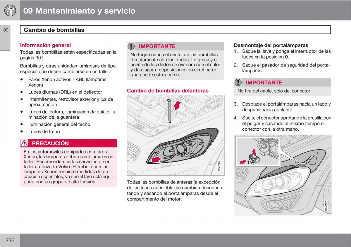 Volvo C70 M II 2 manual del propietario / page 238