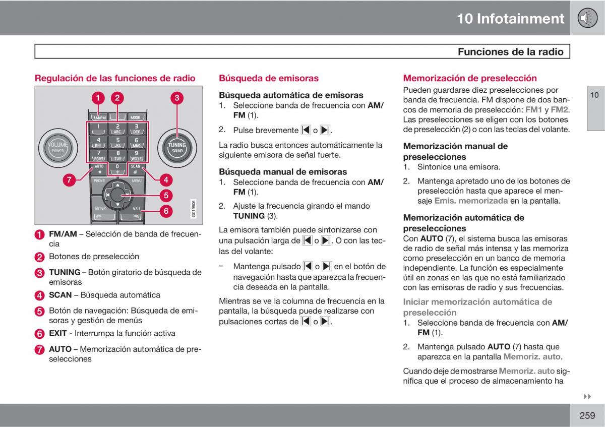 Volvo C70 M II 2 manual del propietario / page 261