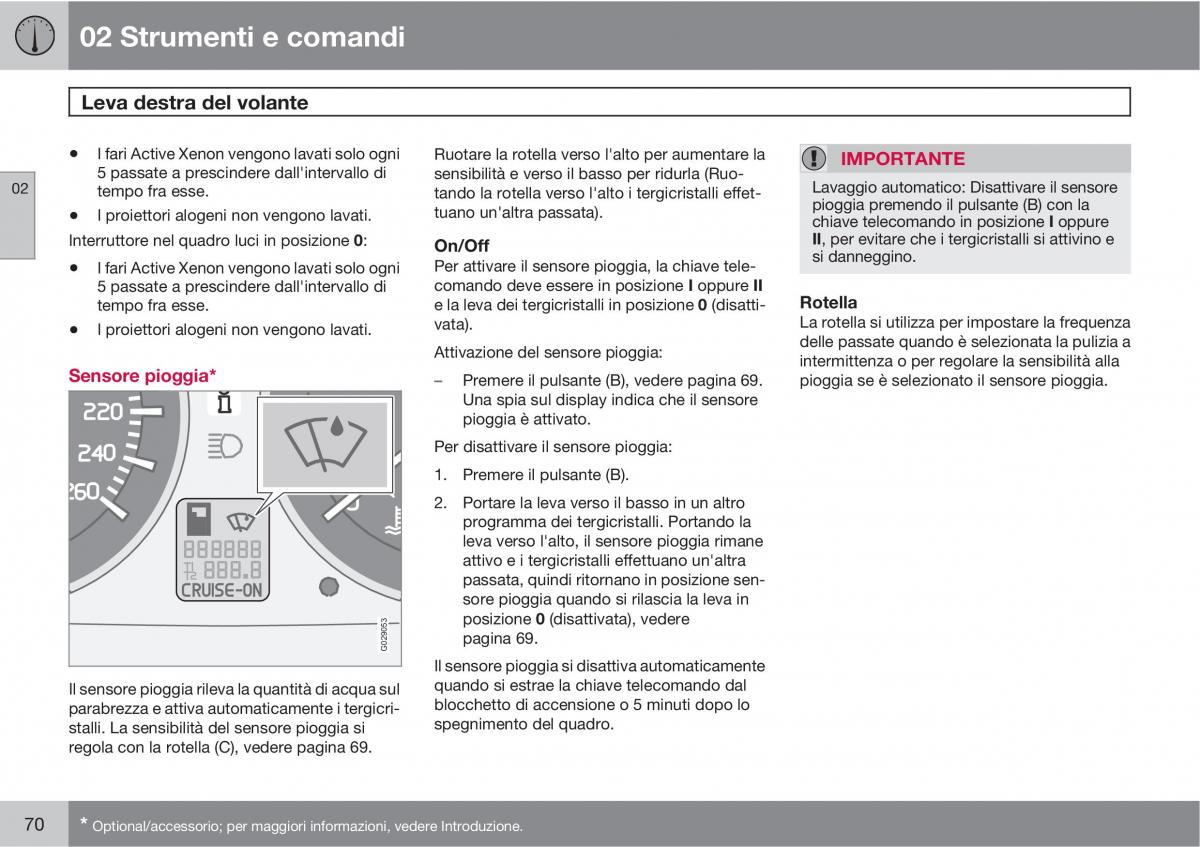 Volvo C70 M II 2 manuale del proprietario / page 72