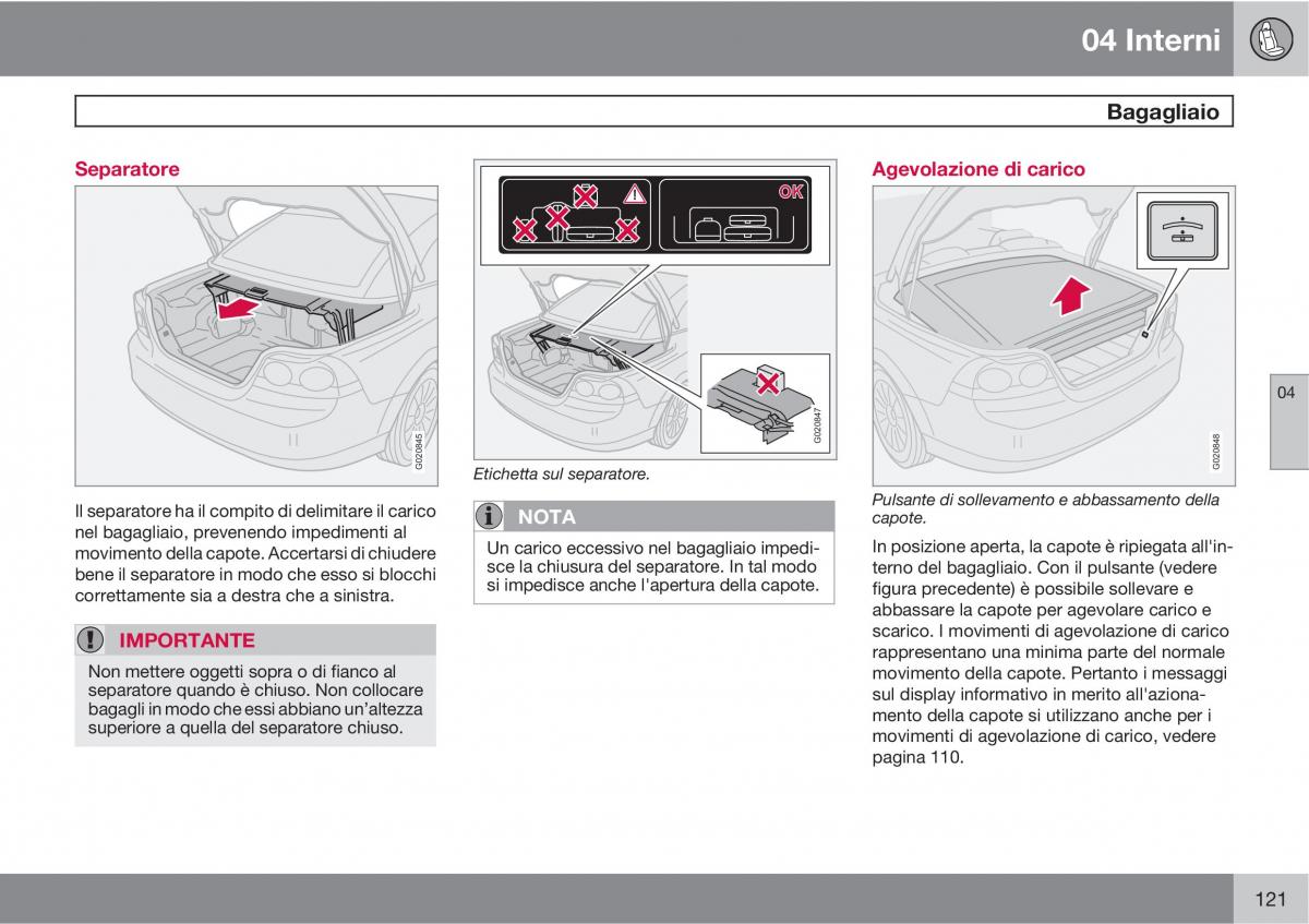 Volvo C70 M II 2 manuale del proprietario / page 123